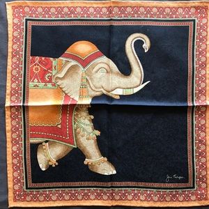 Jim Thompson Vintage Elephant Silk Handkerchief